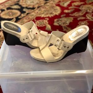 Sexy Suede Wedge Heel Slip On Mule